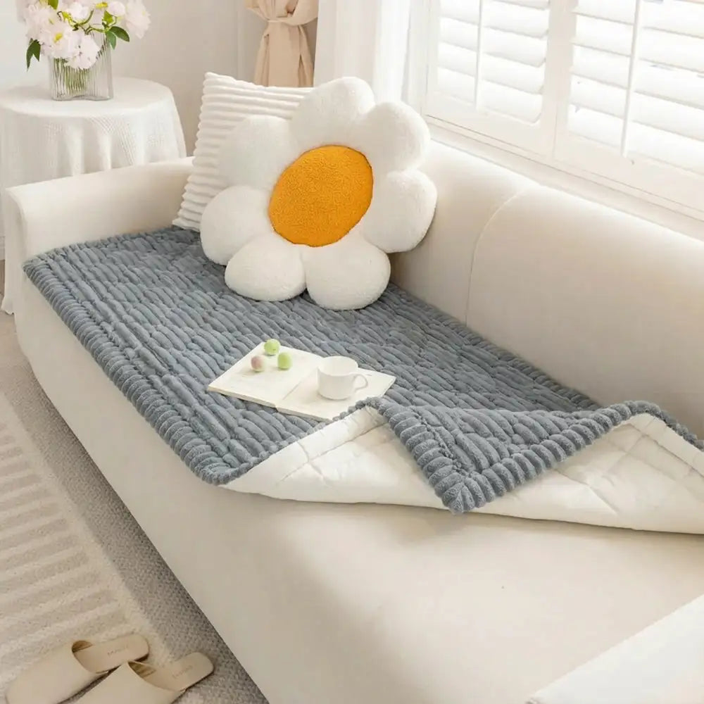 Fluffy Fuzzy Pet-Friendly Sofa Protector Washable Sofa Cover Pet Mat