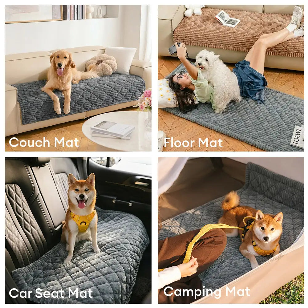 Fluffy Fuzzy Pet-Friendly Sofa Protector Washable Sofa Cover Pet Mat