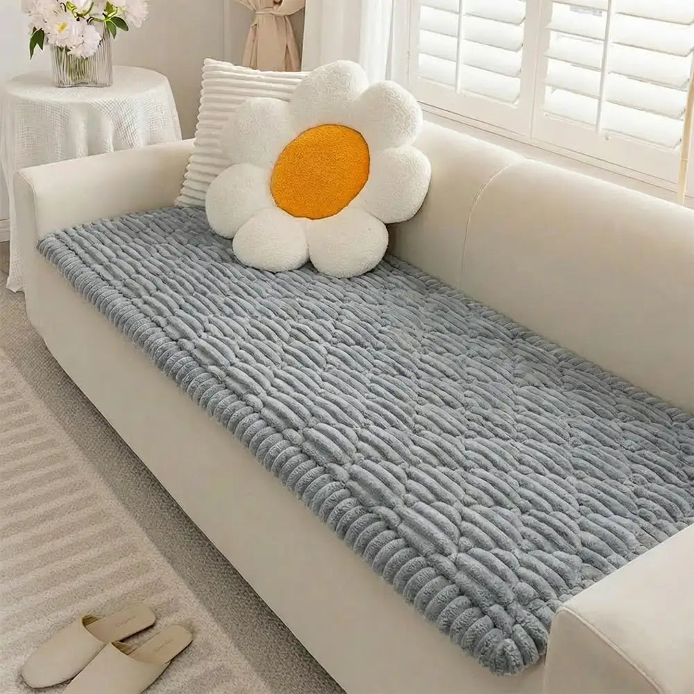 Fluffy Fuzzy Pet-Friendly Sofa Protector Washable Sofa Cover Pet Mat
