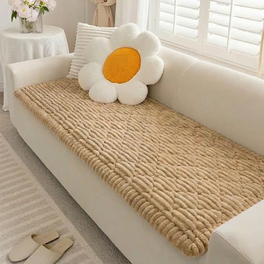 Fluffy Fuzzy Pet-Friendly Sofa Protector Washable Sofa Cover Pet Mat