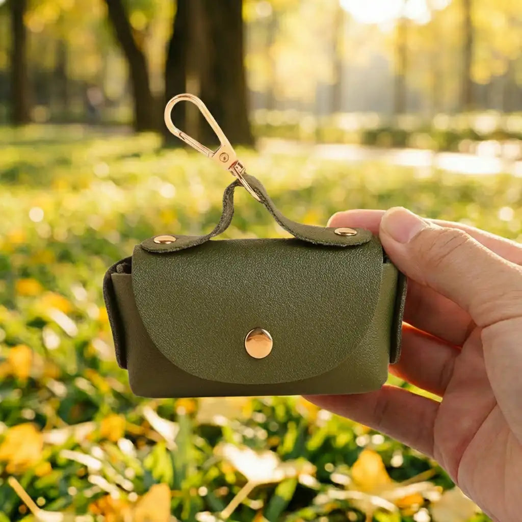 Handbag Style Faux Leather Dog Poop Bag Dispenser
