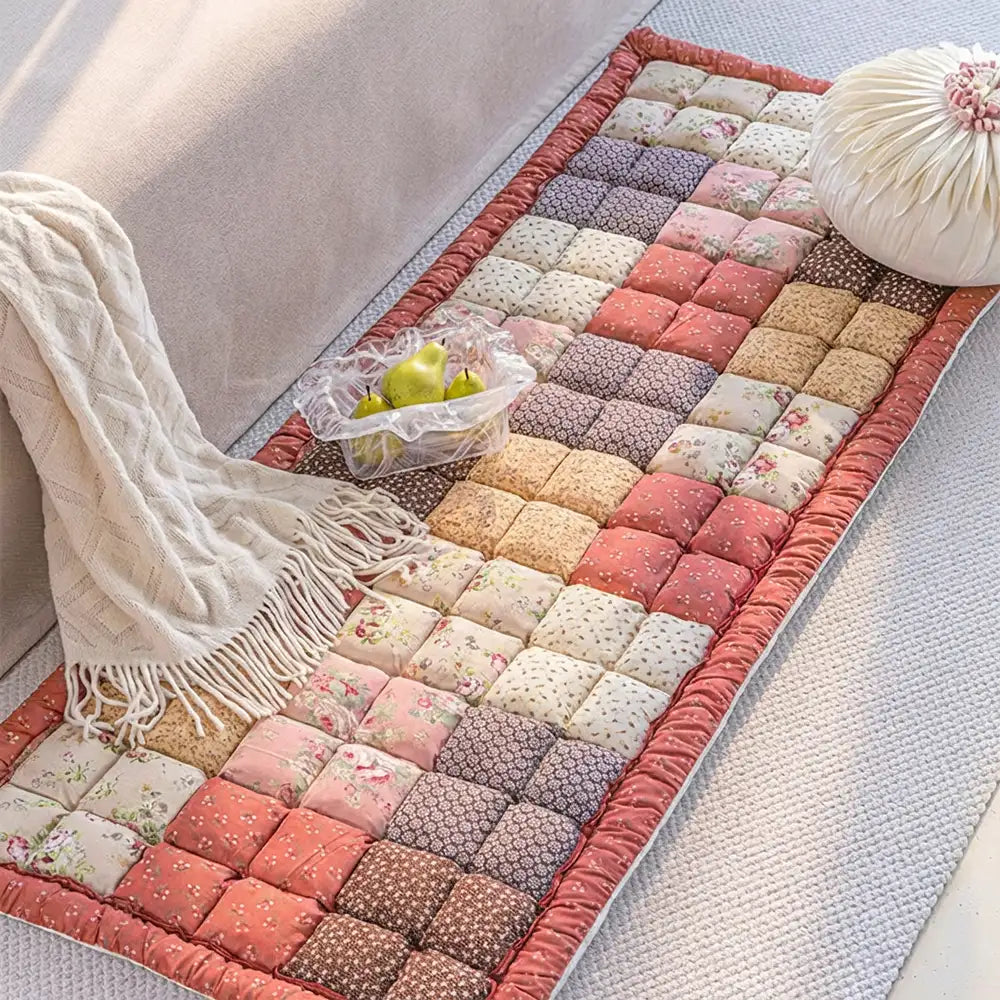 Handmade Vintage Floral Soft Stuffed Pet Mat Non-Slip Sofa Cover