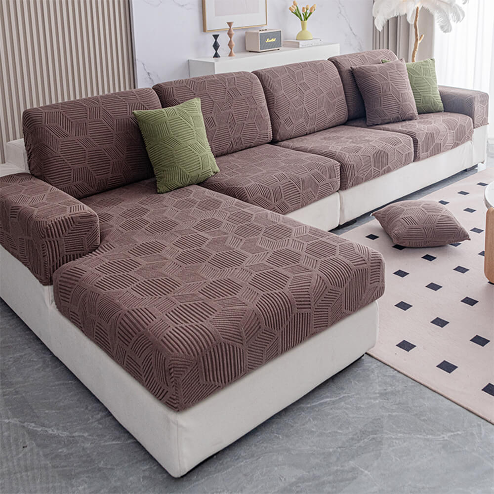 Honeycomb Pattern Water-resistant Stretch Full-Cover Magic Corner Couch Cover