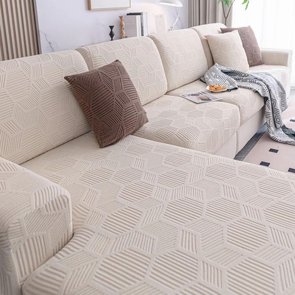 Honeycomb Pattern Water-resistant Stretch Full-Cover Magic Outdoor Garden Sofa Cover