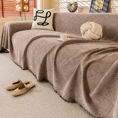 Linework Pattern Chenille Comfortable Scratch-Resistant Sofa Throw Sofa Cover