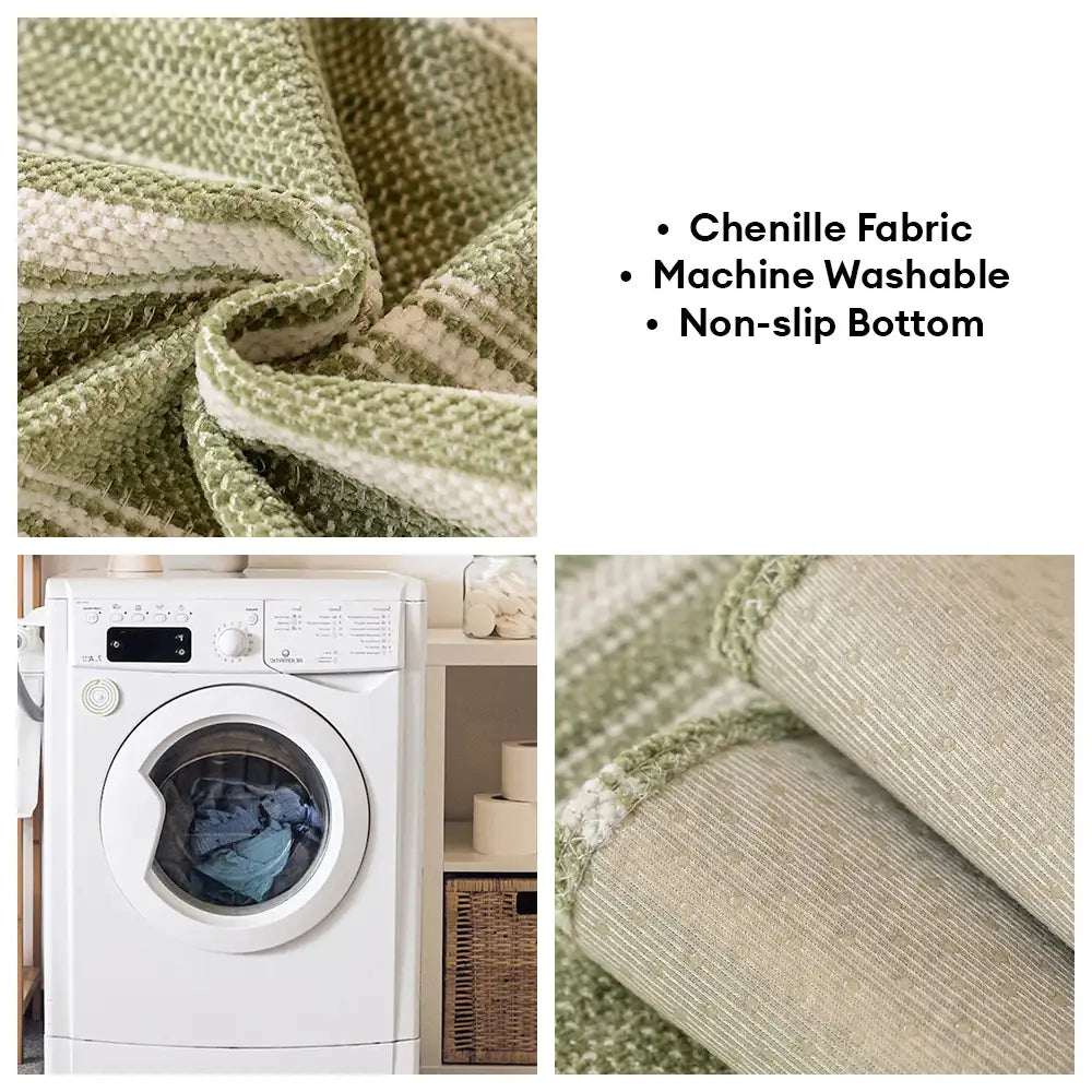 Natural Stripe Chenille Sofa Protection Washable Non-Slip Sofa Cover
