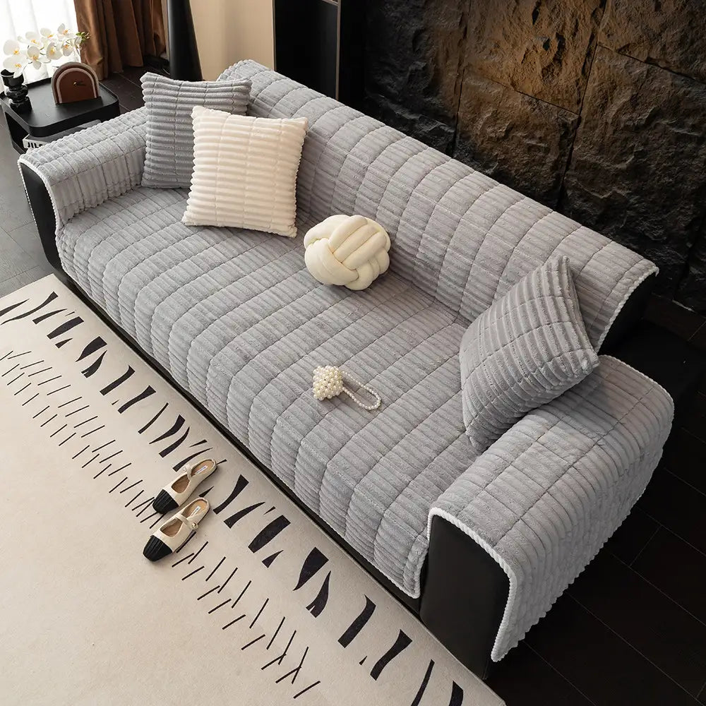 Waterproof One-Piece Cozy Flannel Sofa Protection Non-Slip Outdoor Garden Sofa Cover