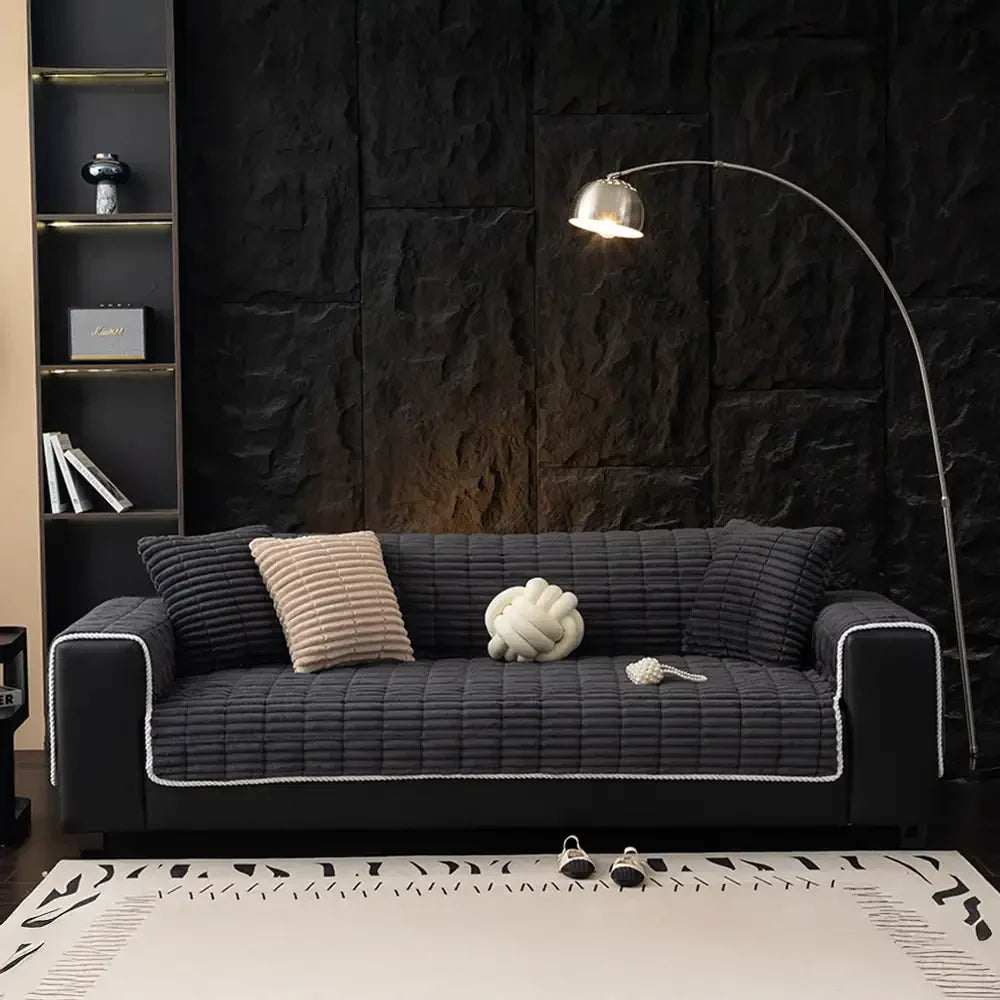 Waterproof One-Piece Cozy Flannel Sofa Protection Non-Slip Outdoor Garden Sofa Cover
