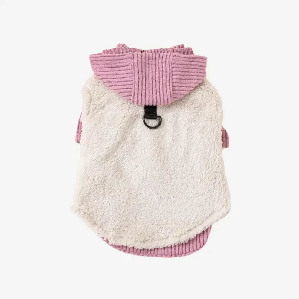 Plush Coat & Matching Turtleneck Dog Jumper Two-Piece Dog Outfit Set