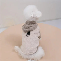 Plush Coat & Matching Turtleneck Dog Jumper Two-Piece Dog Outfit Set