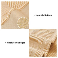 Plush Cream Geometric All Seasons Non-Slip Sofa Cover