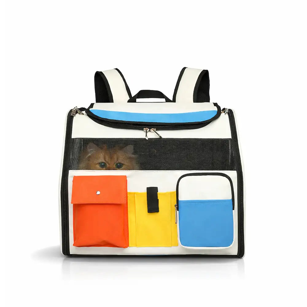 Portable Rolling Pet Backpack Carrier with Detachable Trolley Cat Carrier Dog Carrier