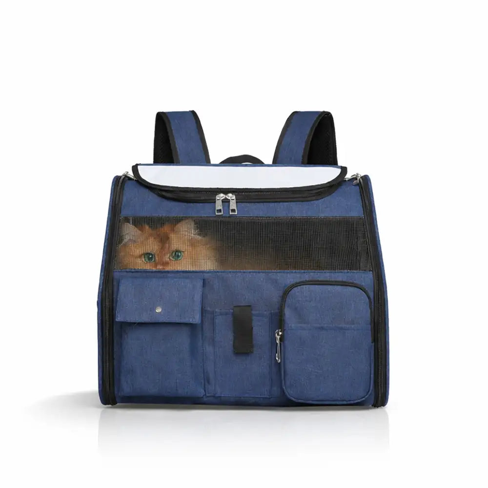 Portable Rolling Pet Backpack Carrier with Detachable Trolley Cat Carrier Dog Carrier