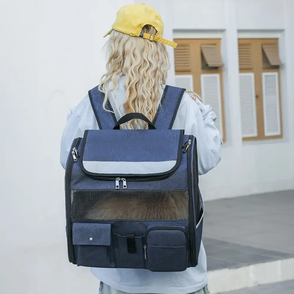 Portable Rolling Pet Backpack Carrier with Detachable Trolley Cat Carrier Dog Carrier