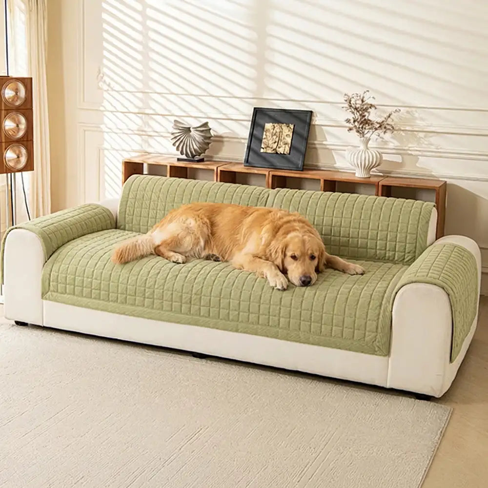 Quilted Square Simple Comfortable Sofa Protector Non-Slip Sofa Cover