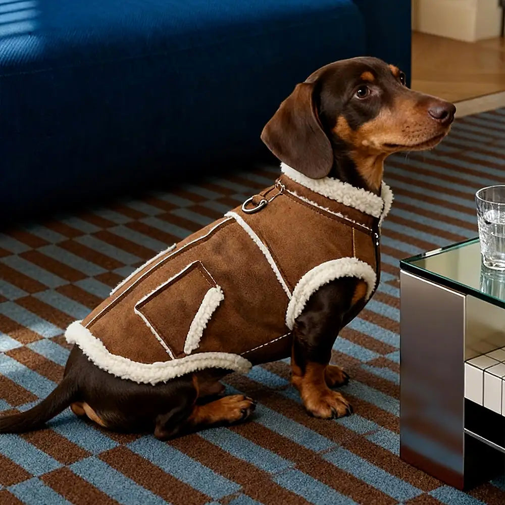 Retro Suede Dachshund Dog Jumper Dog Clothes