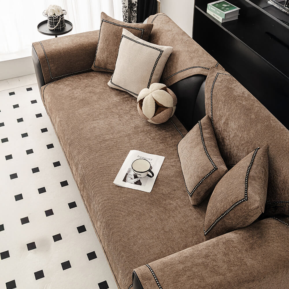 Simple Modern Jacquard High-Weight Non-Slip Chenille Recliner Slipcover