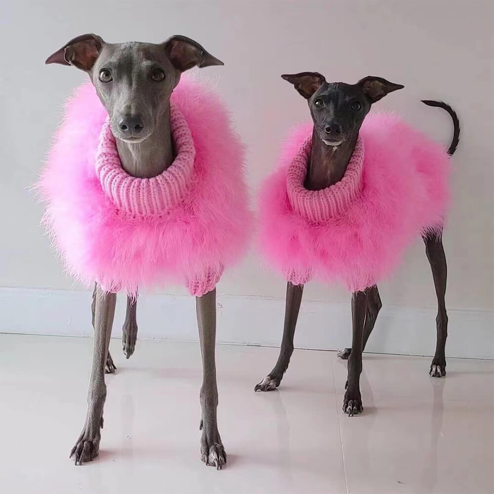 Soft Fluffy Fashion Luxurious Dog Clothes Turtleneck Knit Dog Jumper