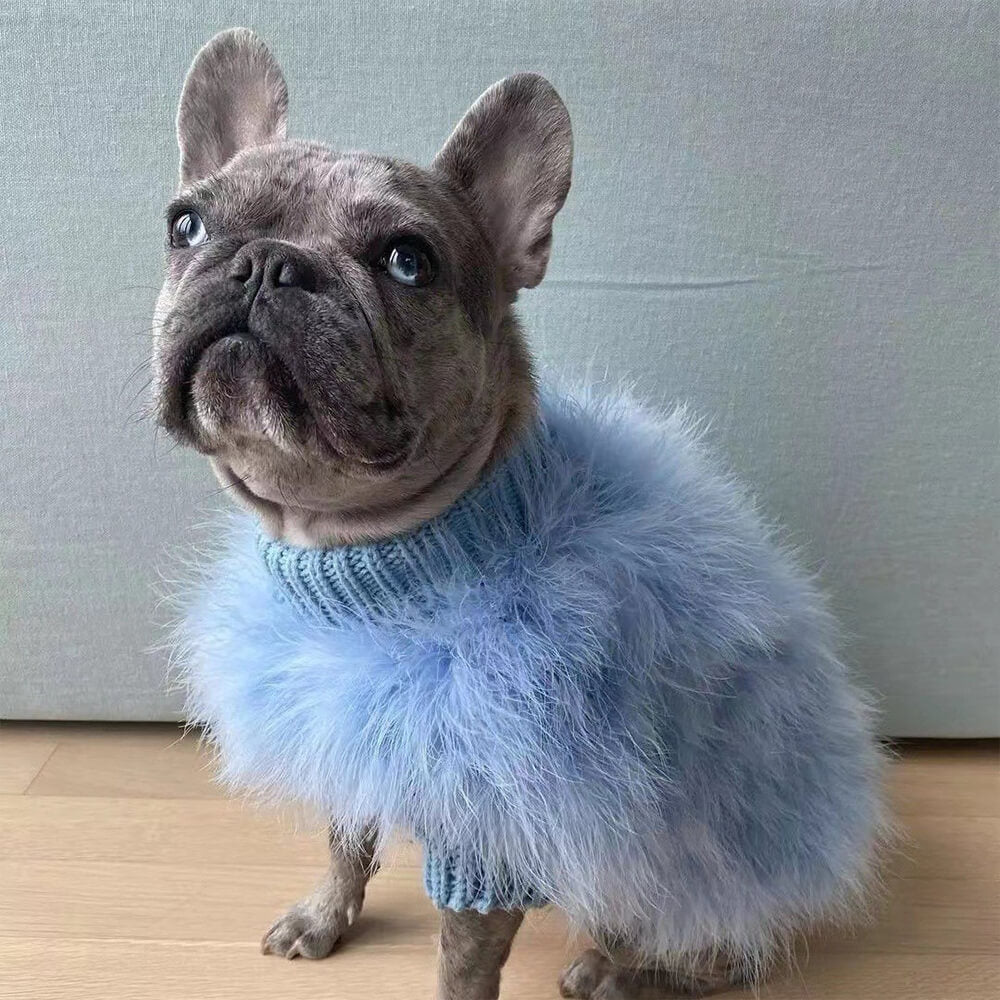 Soft Fluffy Fashion Luxurious Dog Clothes Turtleneck Knit Dog Jumper