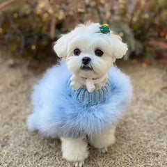 Soft Fluffy Fashion Luxurious Dog Clothes Turtleneck Knit Dog Jumper