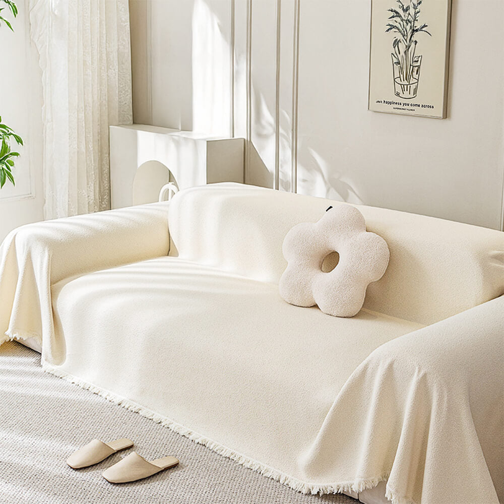 Soft Water-resistant Teddy Plush Throw Sofa Cover Sofa Throws
