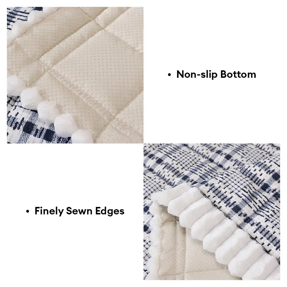 Striped Corduroy Sofa Scratch-Resistant Protective Non-Slip Couch Cover
