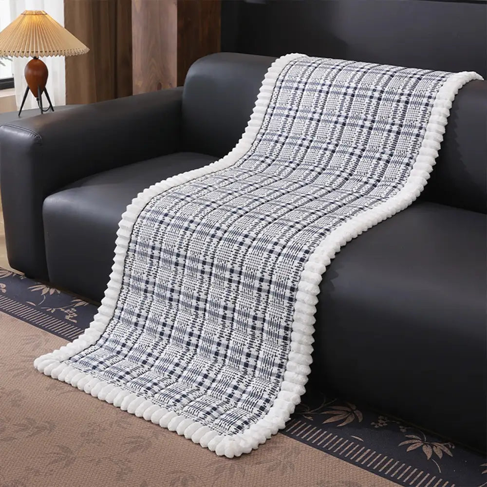 Striped Corduroy Sofa Scratch-Resistant Protective Non-Slip Couch Cover