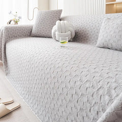 Textured Cooling Ice Silk Skin-Friendly Breathable Sofa Throw Blanket Washable Sofa Cover