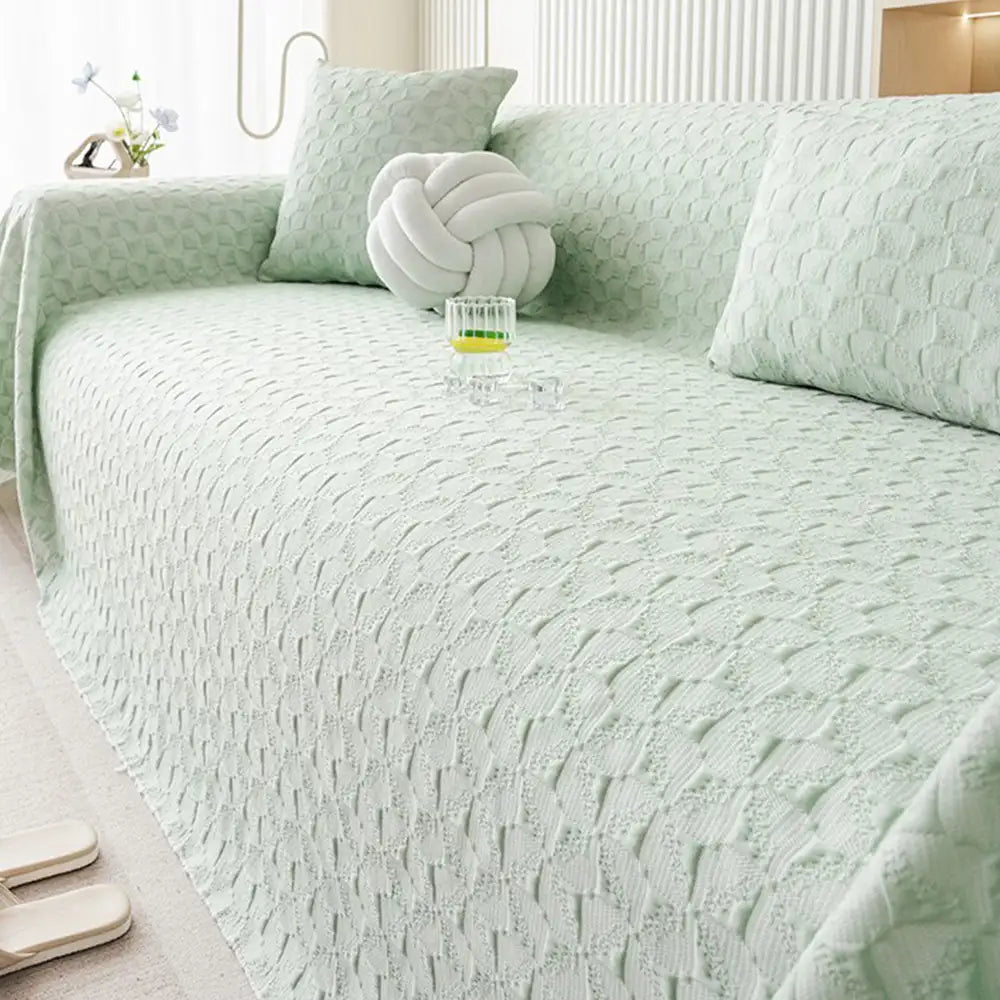 Textured Cooling Ice Silk Skin-Friendly Breathable Sofa Blanket Washable Recliner Slipcover