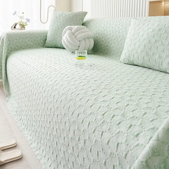 Textured Cooling Ice Silk Skin-Friendly Breathable Sofa Throw Blanket Washable Sofa Cover