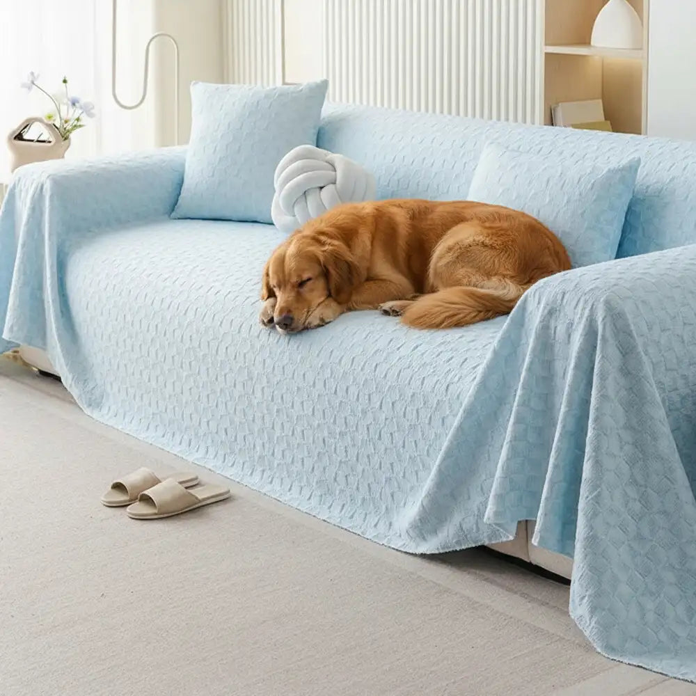 Textured Cooling Ice Silk Skin-Friendly Breathable Sofa Throw Blanket Washable Sofa Cover