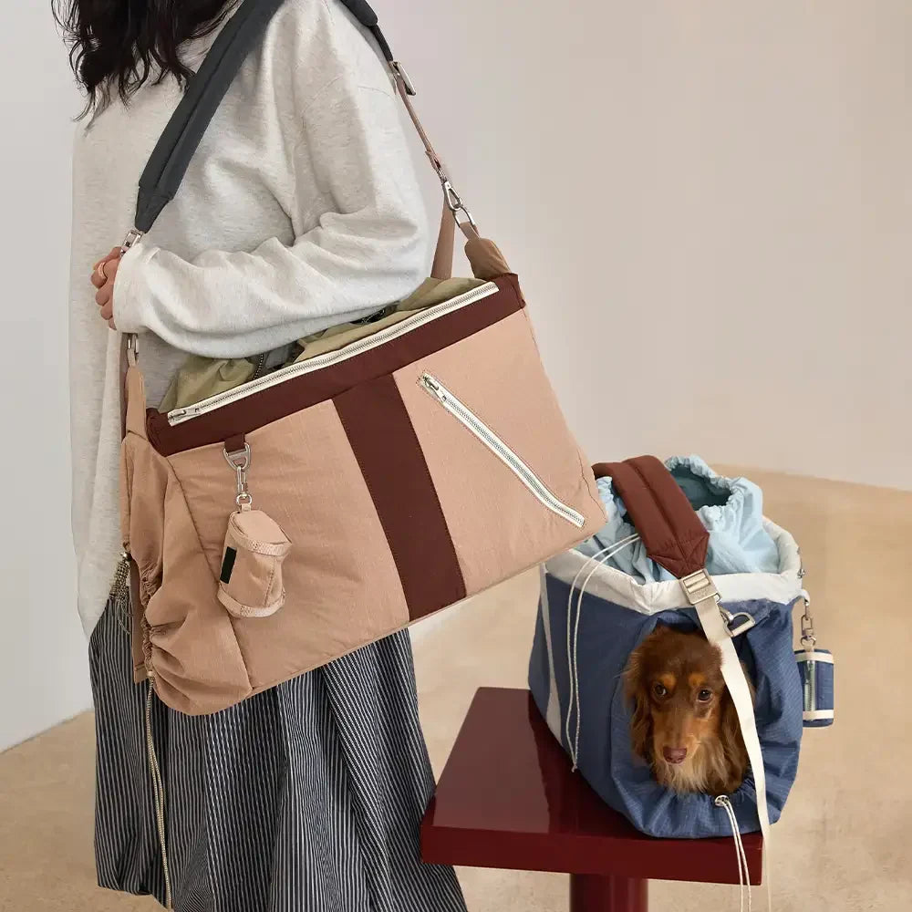 Vintage Breezy Outdoor Waterproof Large-Capacity Travel Pet Carrier Bag