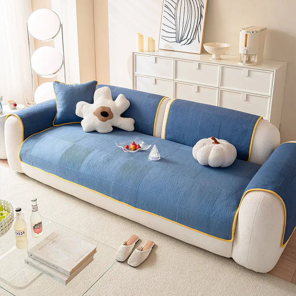 Washed Cotton Skin-Friendly Breathable Sofa Protector Non-slip Sofa Cover