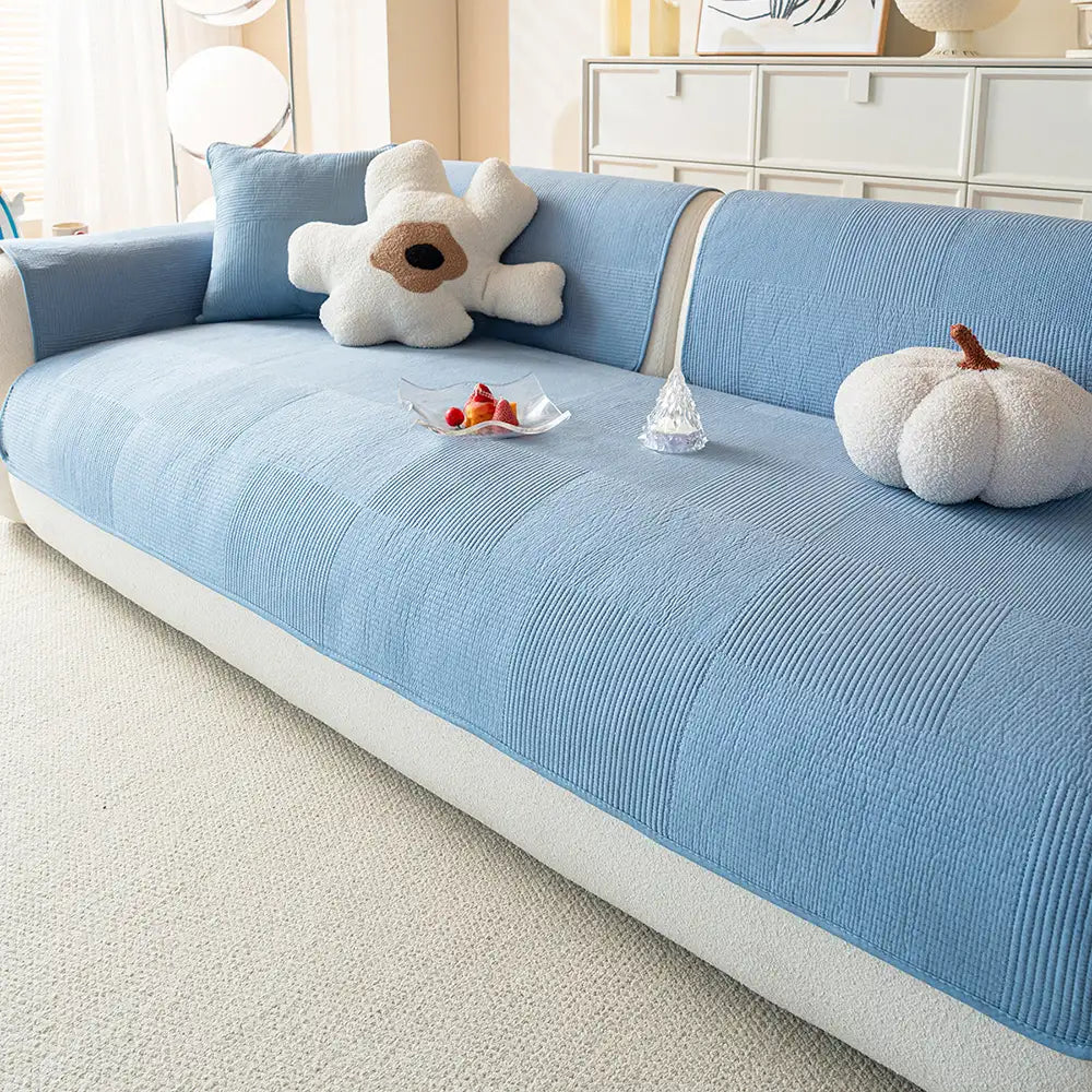 Washed Cotton Skin-Friendly Breathable Sofa Protector Non-slip Sofa Cover
