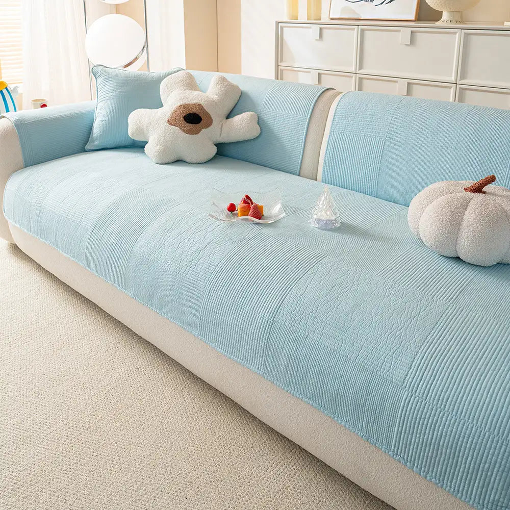 Washed Cotton Skin-Friendly Breathable Sofa Protector Non-slip Sofa Cover