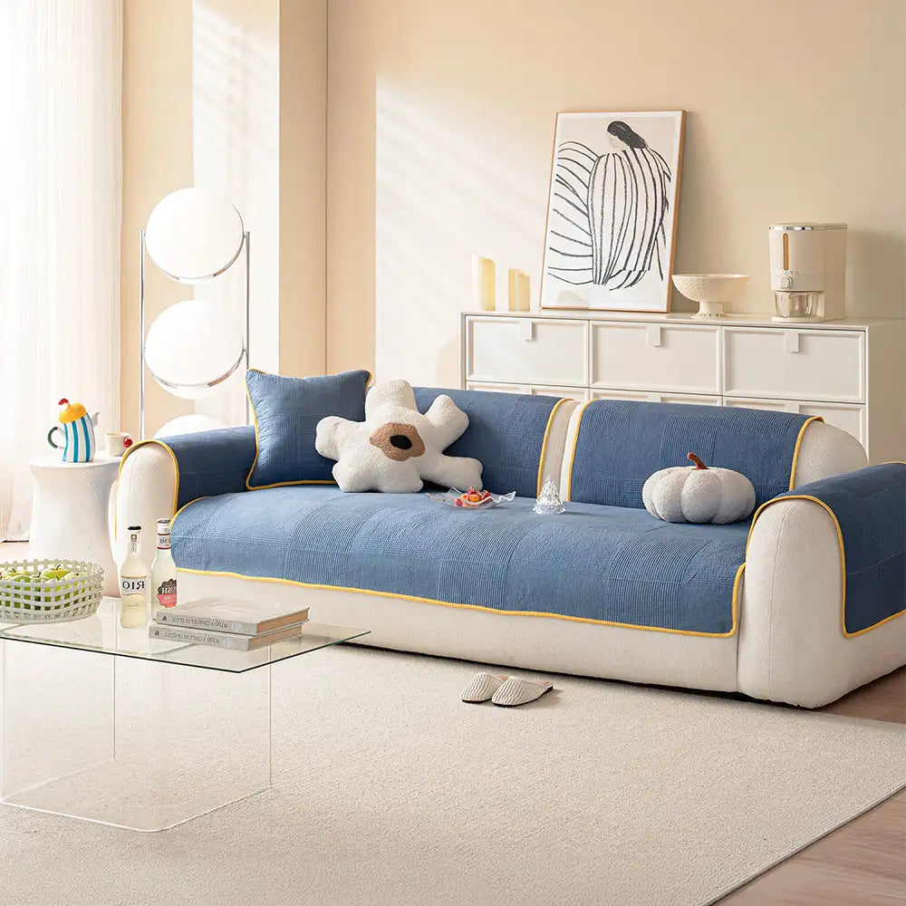 Washed Cotton Skin-Friendly Breathable Sofa Protector Non-slip Sofa Cover