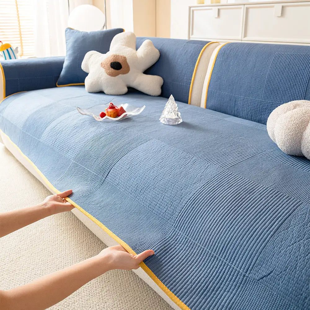 Washed Cotton Skin-Friendly Breathable Sofa Protector Non-slip Sofa Cover