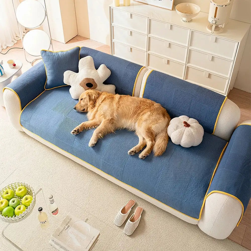 Washed Cotton Skin-Friendly Breathable Sofa Protector Non-slip Sofa Cover