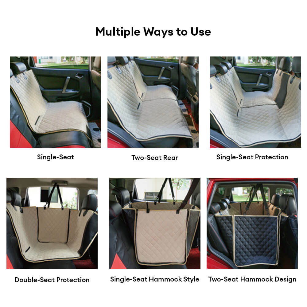 Waterproof Multi-Use Car Dog Seat Cover – Convertible Back Seat Protector for Pets