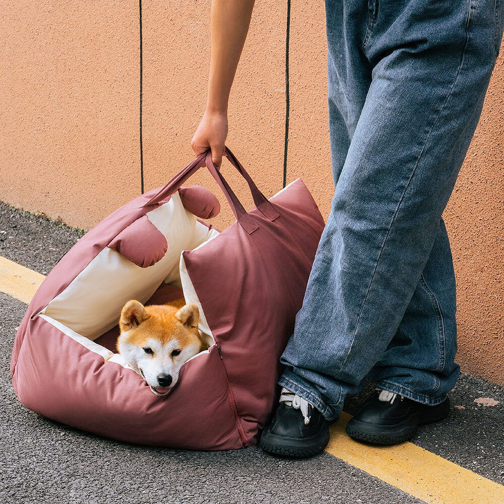 Bear Ears Pet Car Safety Bed Multifunctional Dog Car Seat Bed