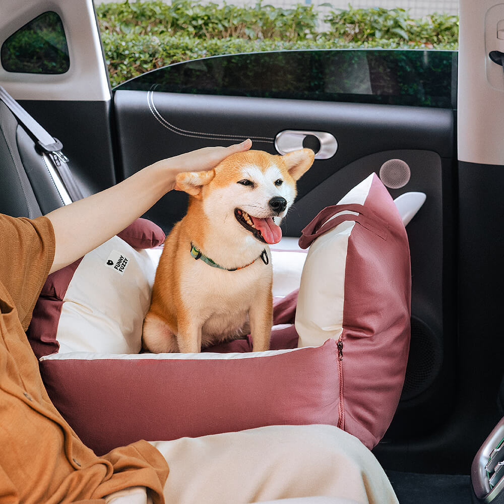 Bear Ears Pet Car Safety Bed Multifunctional Dog Car Seat Bed