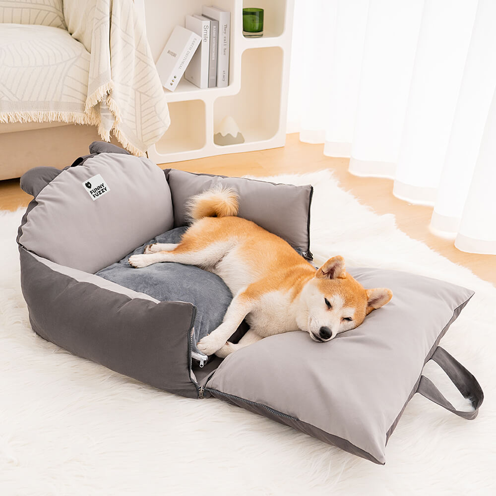 Bear Ears Pet Car Safety Bed Multifunctional Dog Car Seat Bed