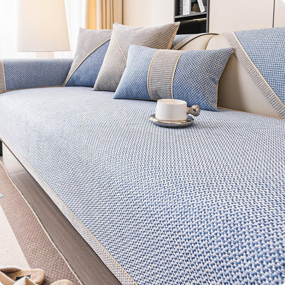 Breathable Woven Cotton Linen Non-Slip Sofa Cover