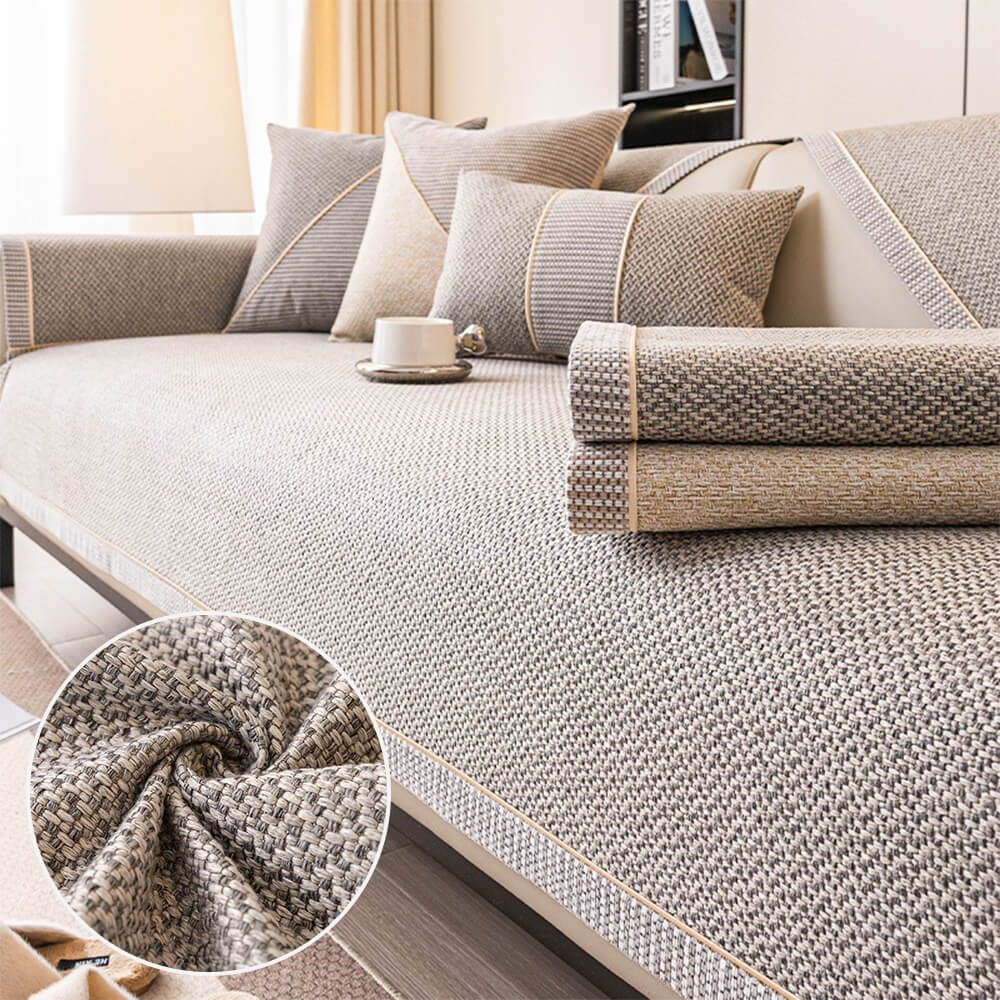 Breathable Woven Cotton Linen Non-Slip Outdoor Garden Sofa Cover