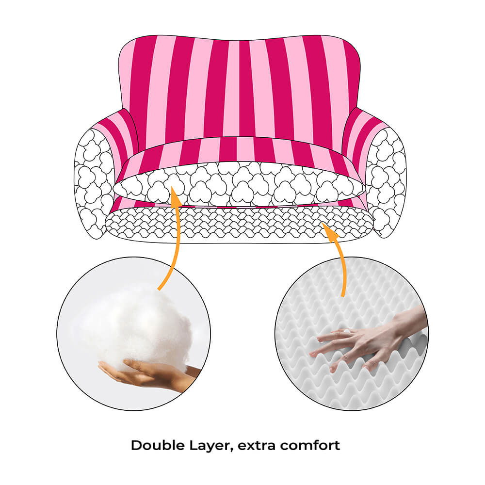 Trendy Striped Faux Lambswool Double Layer Dog & Cat Sofa Bed - Home Office