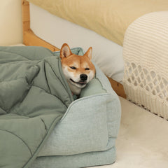 Calming Leaf Shape Dog Blanket With Donut Dog Bed