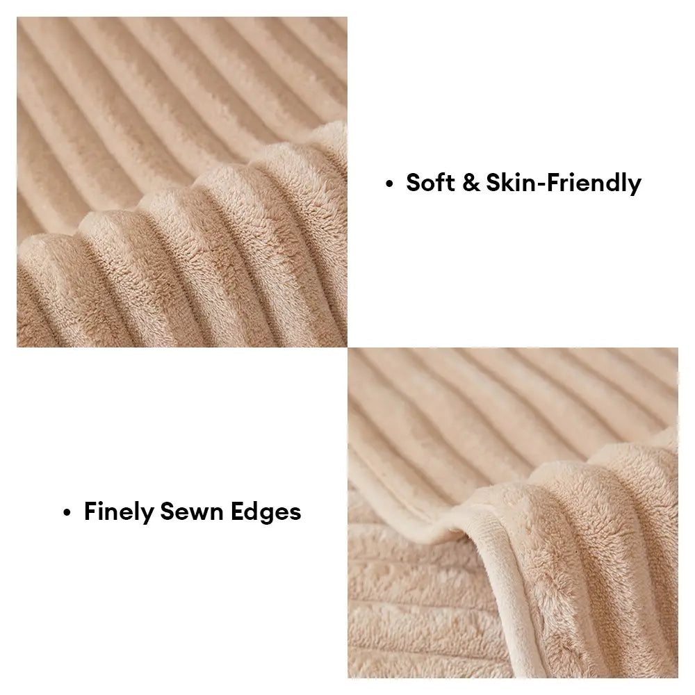 Furry Striped Sofa Protection Non-Slip Couch Cover - Solid