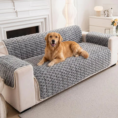 Fuzzy Bubble Plush One-Piece Pet-Friendly Sofa Protection Non-Slip Couch Cover