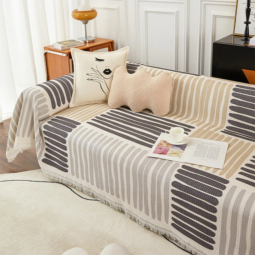 Geometric Pattern MultiColour Sofa Cover - Modern Design for a Stylish Home Sofa Throws