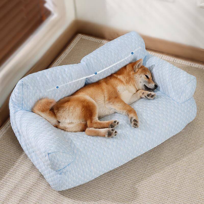 Ice Silk Cooling Pet Bed Breathable Washable Dog Sofa Bed Garden Outdoor Dog Bed